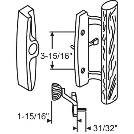 Strybuc Patio Door Handle 13-154WK